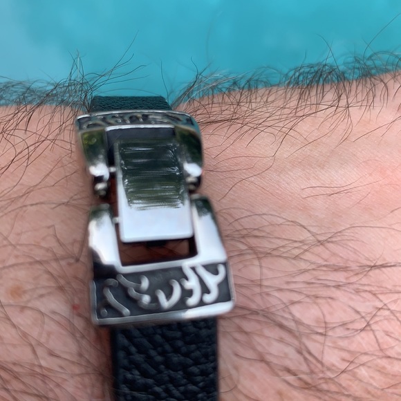 New Men’s Leather and Stainless Steel Bracelet - Picture 3 of 9
